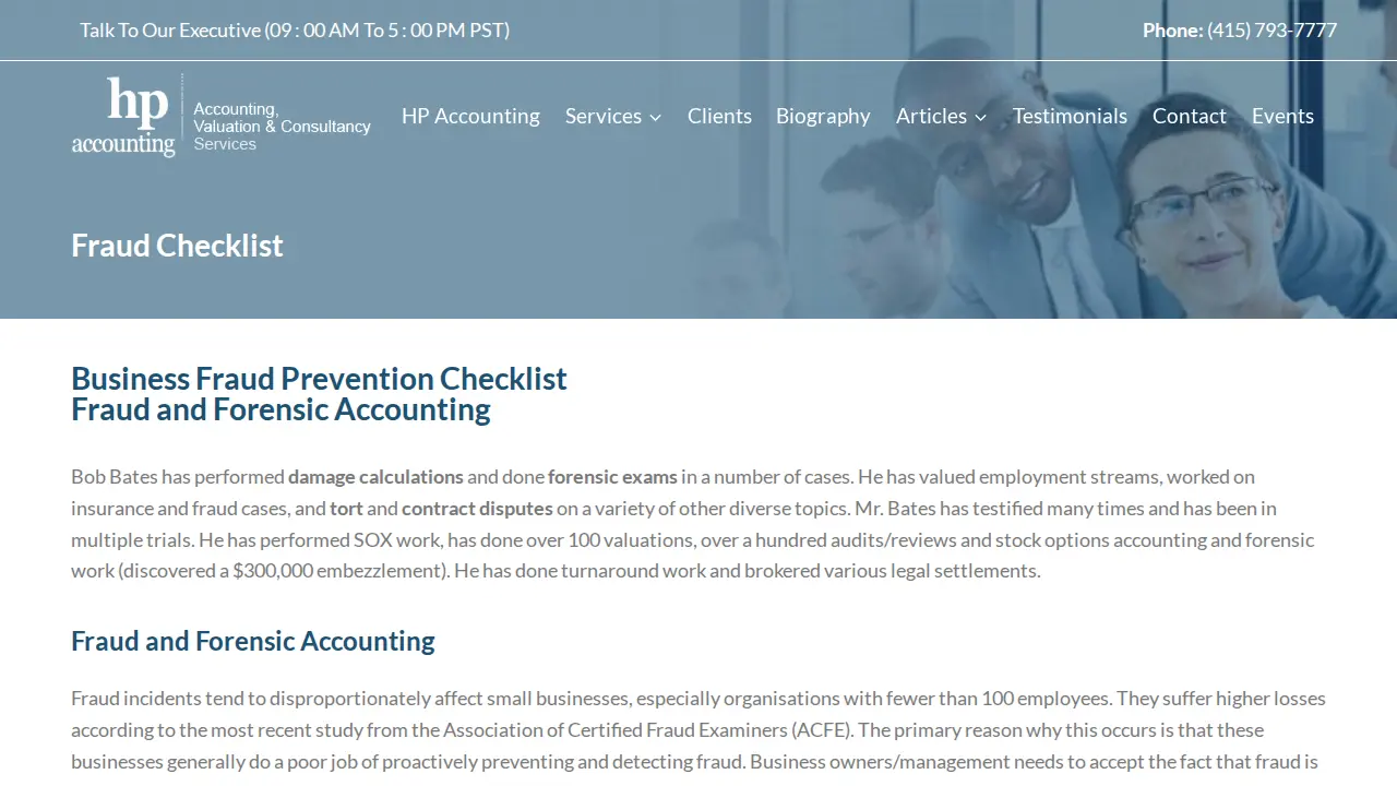 HP Accounting page