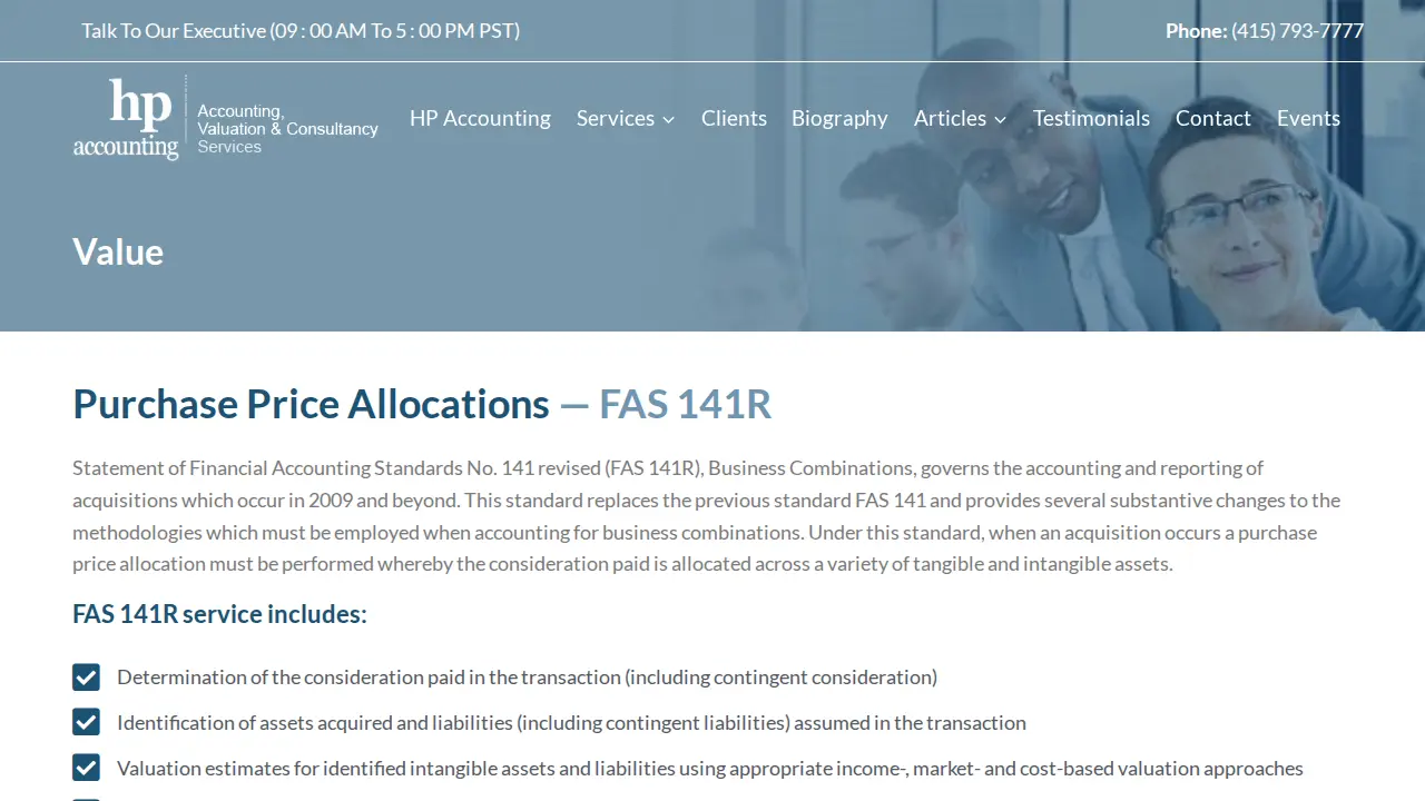 HP Accounting page
