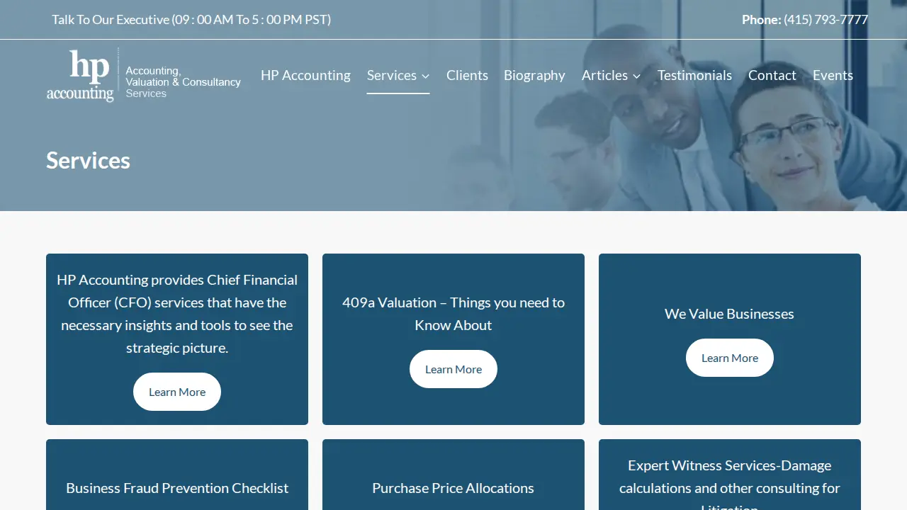 HP Accounting page