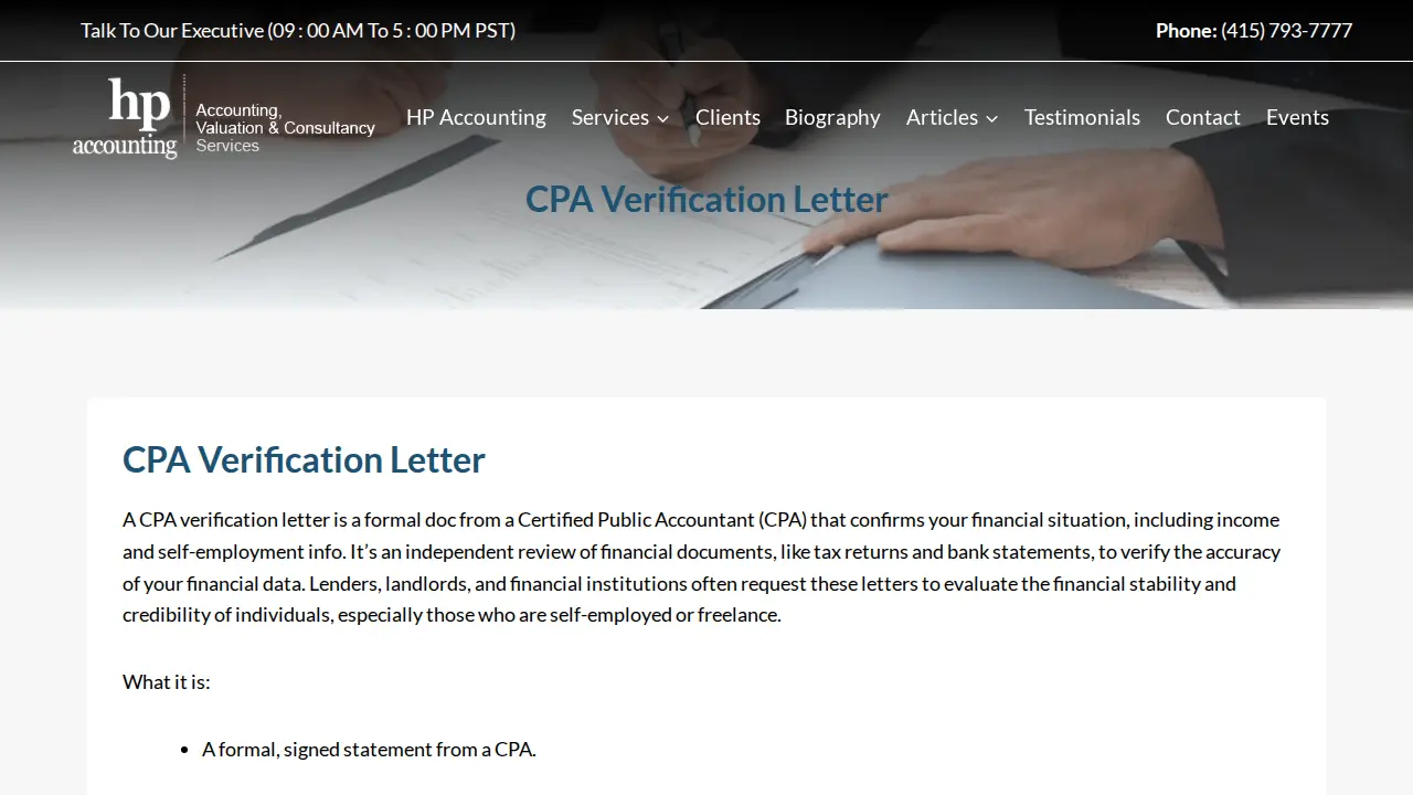 HP Accounting page