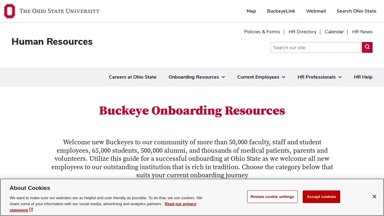 Ohio State University Human Resources page