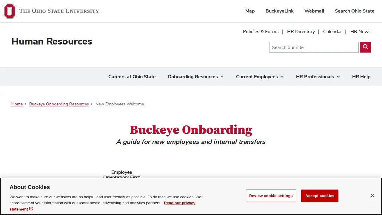 Ohio State University Human Resources page