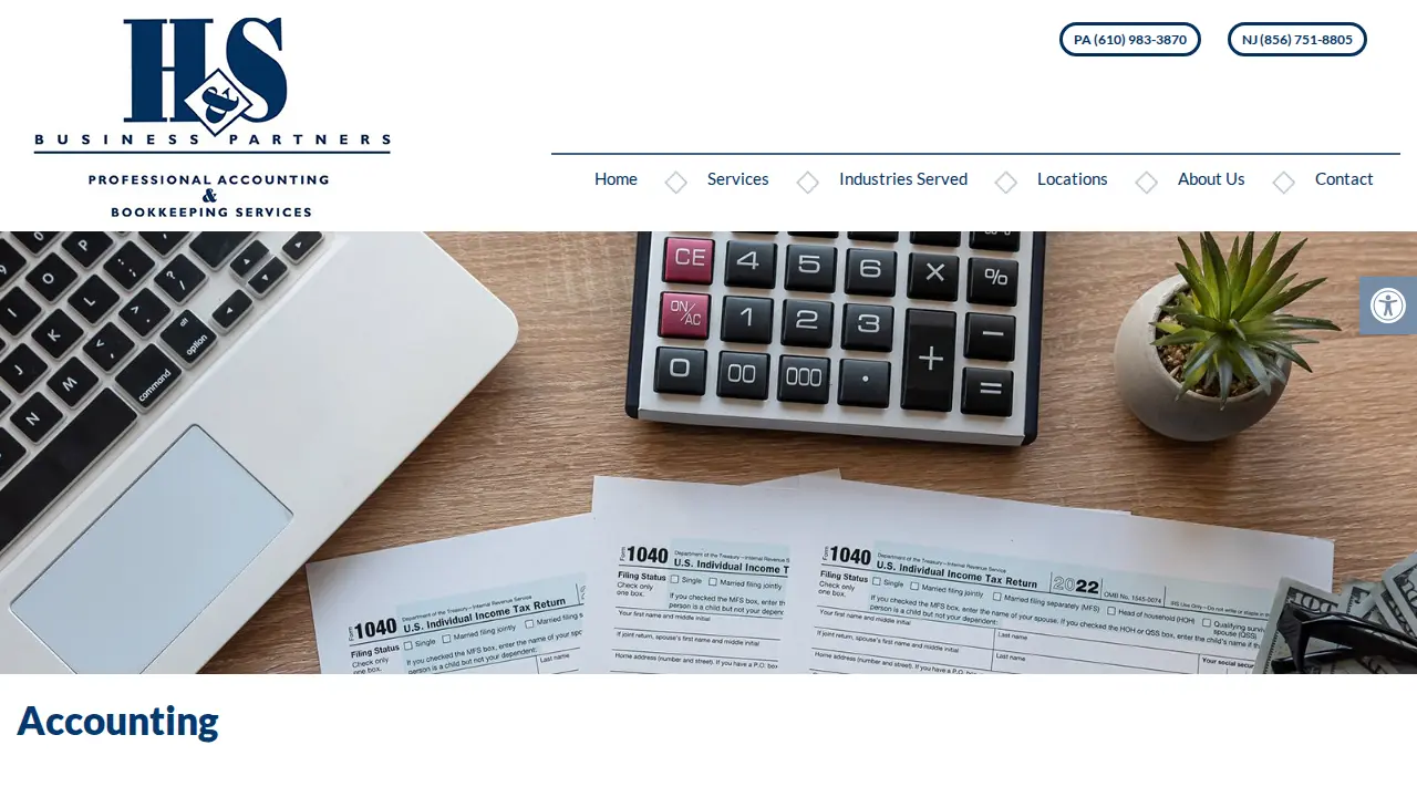 H & S Business Partners page
