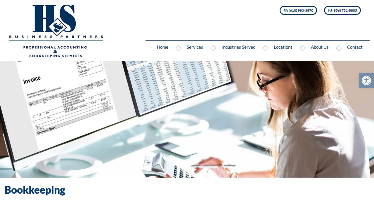 H & S Business Partners page