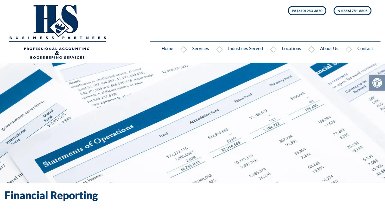 H & S Business Partners page