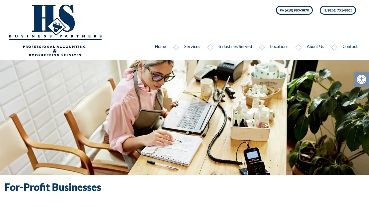 H & S Business Partners page