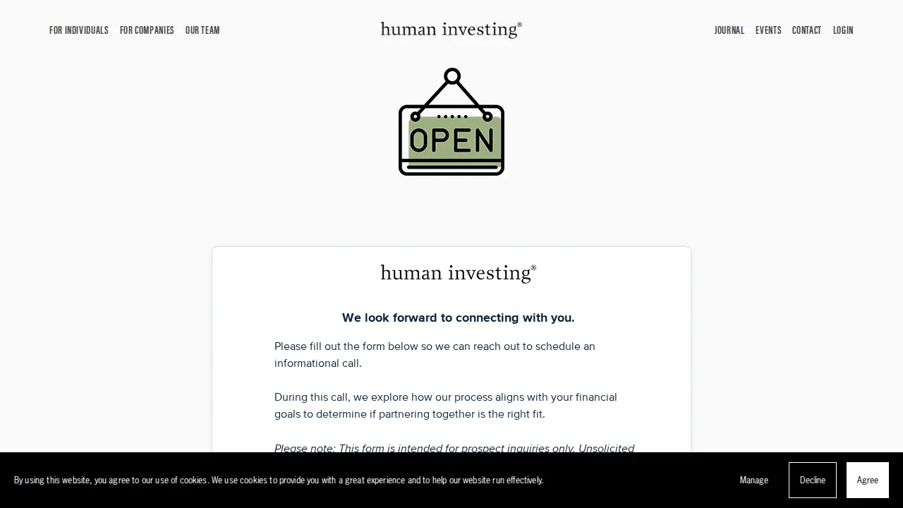 Human Investing page