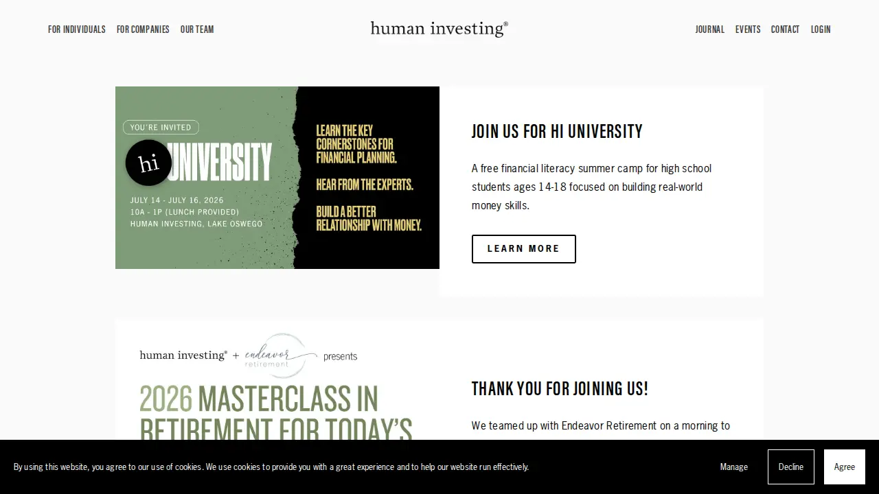 Human Investing page
