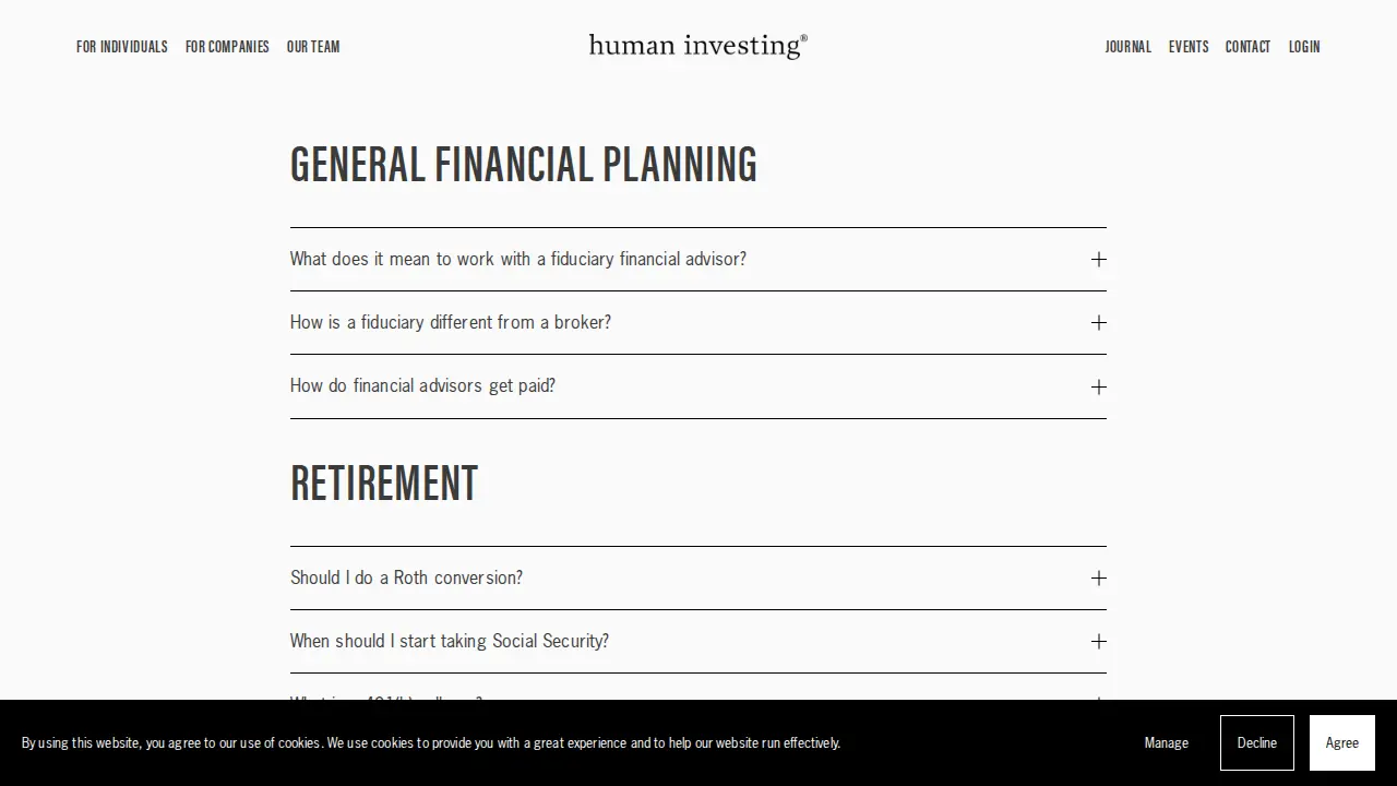 Human Investing page