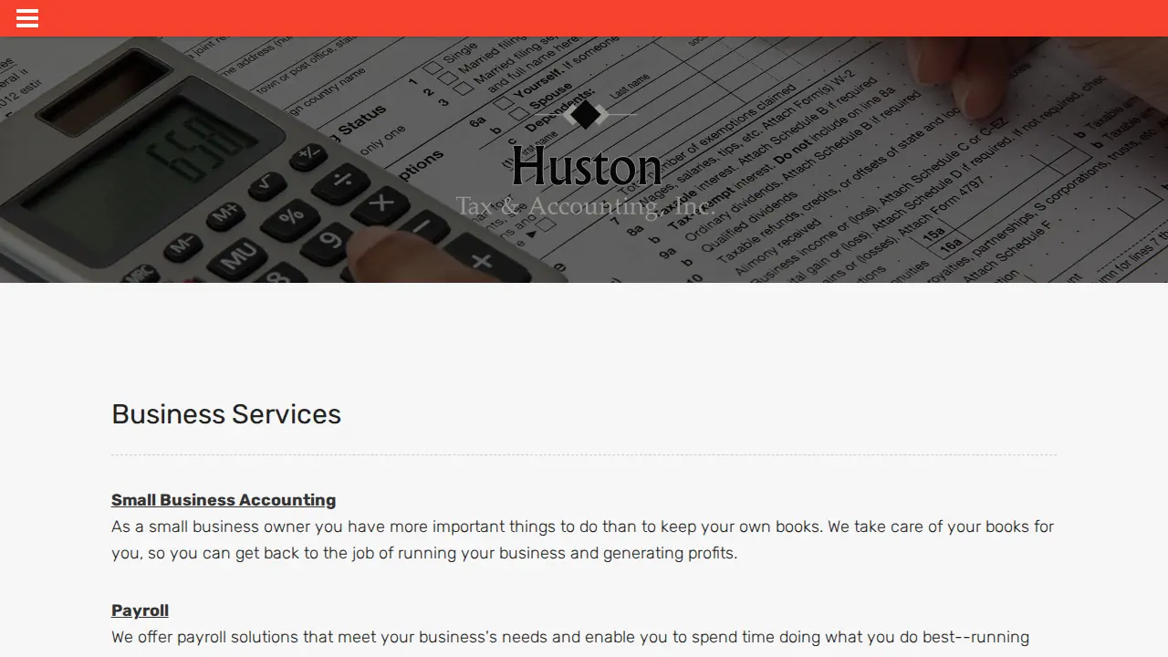 Huston Tax & Accounting, Inc. page