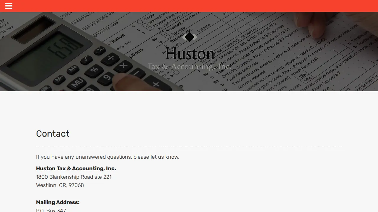 Huston Tax & Accounting, Inc. page