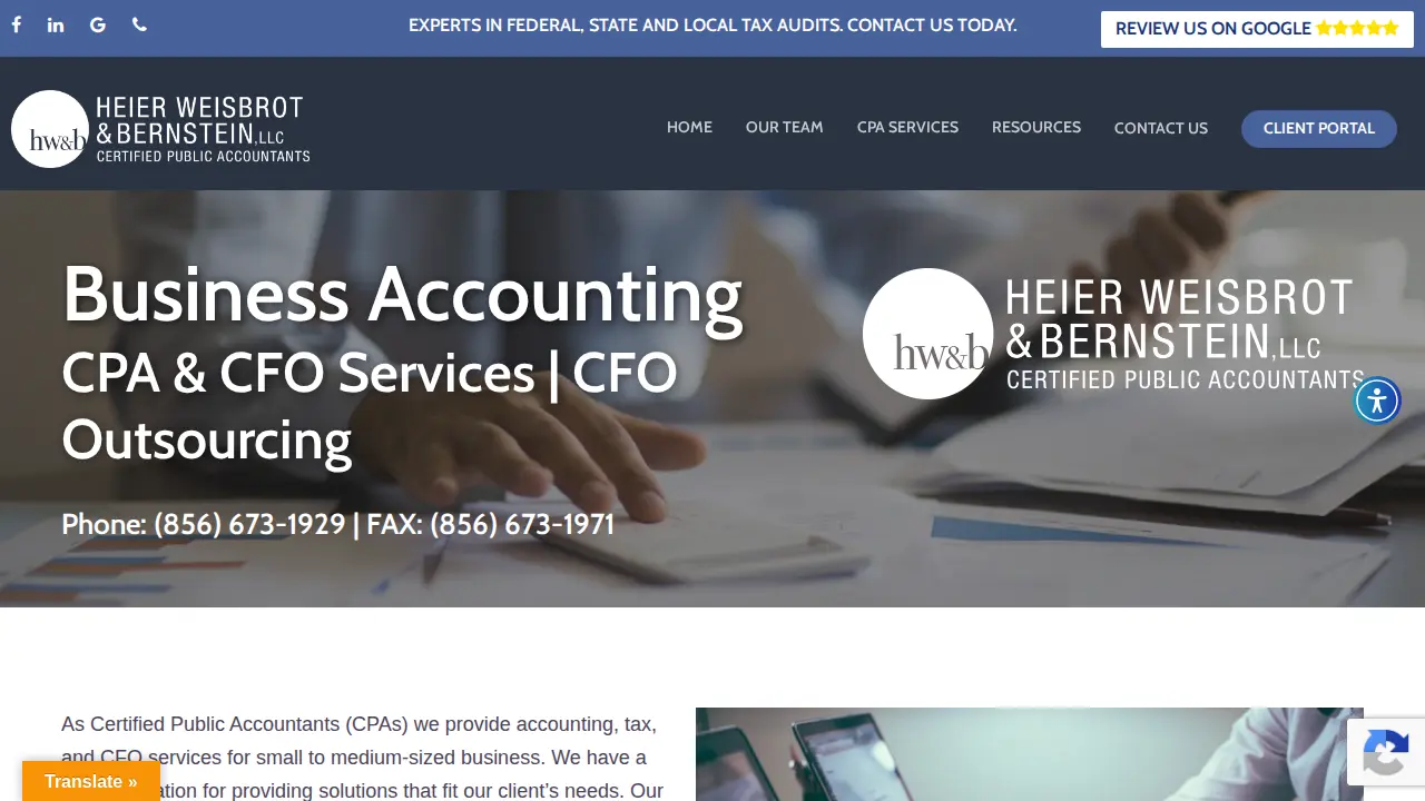 Heier Weisbrot & Bernstein Accounting Services page