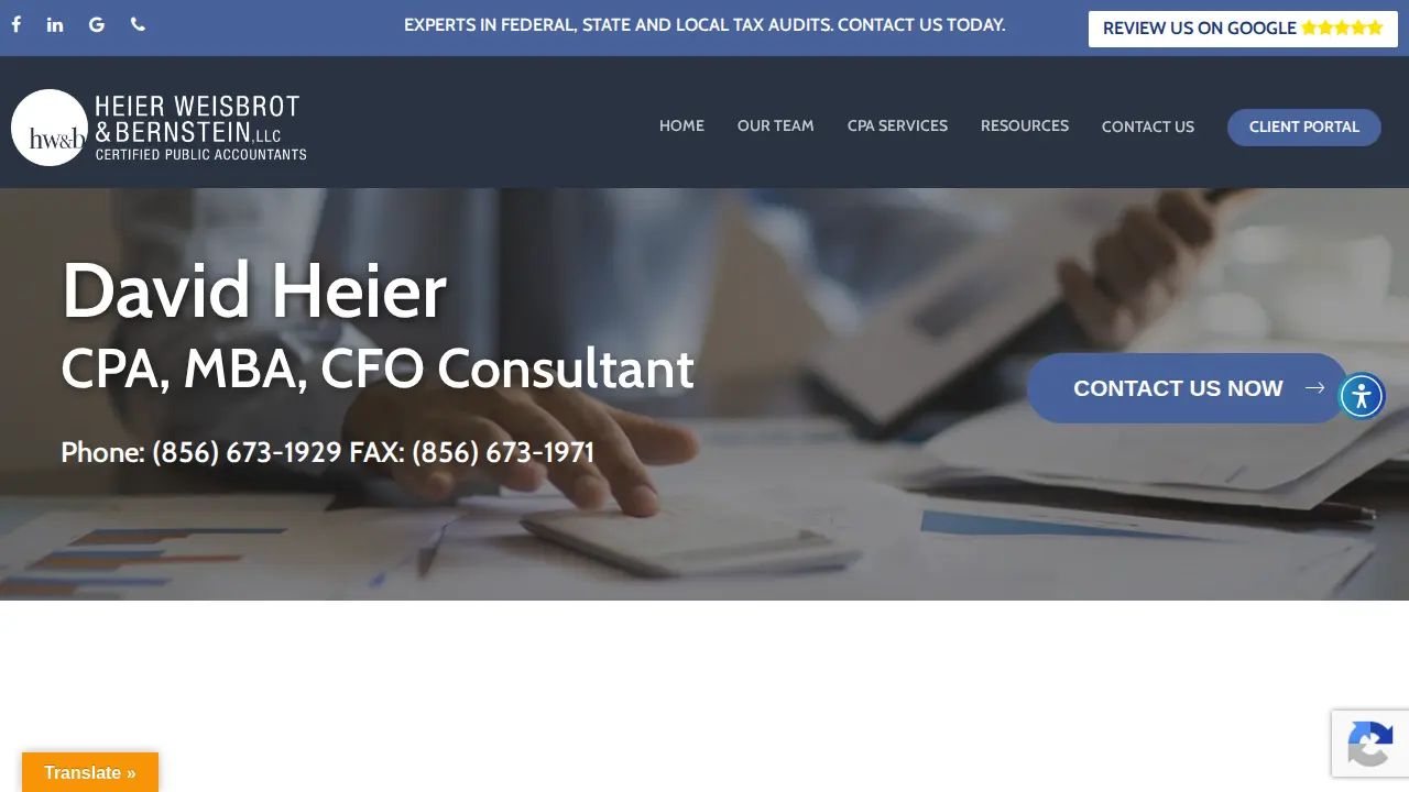 Heier Weisbrot & Bernstein Accounting Services page