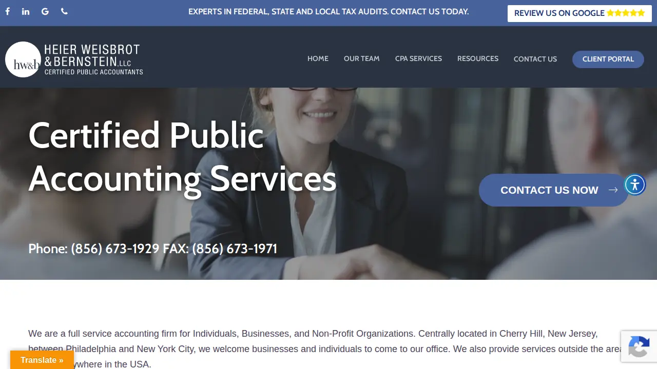 Heier Weisbrot & Bernstein Accounting Services page