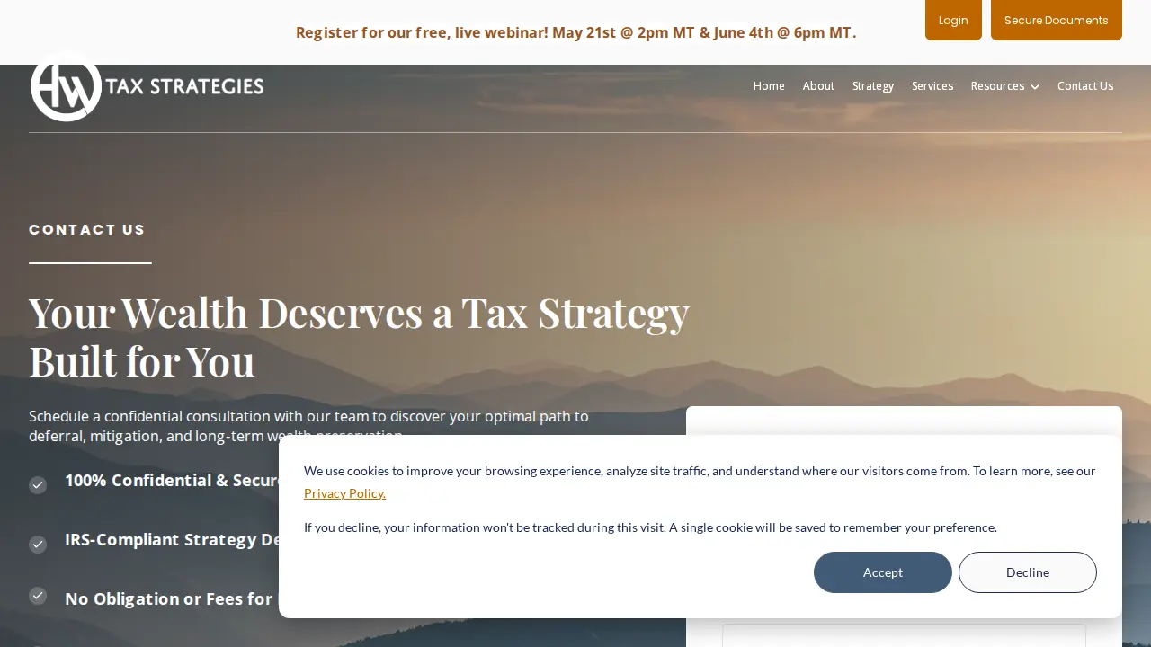 HW Tax Strategies page