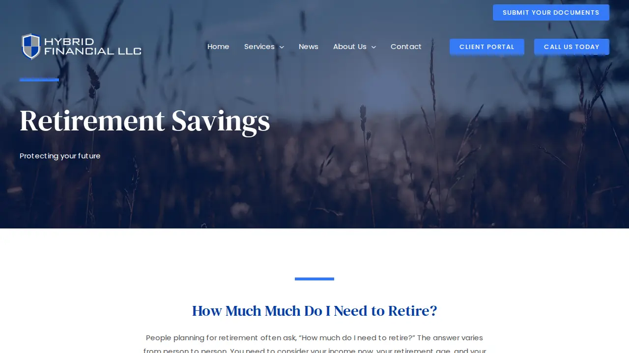 Hybrid Financial LLC & Hybrid Wealth Management LLC page