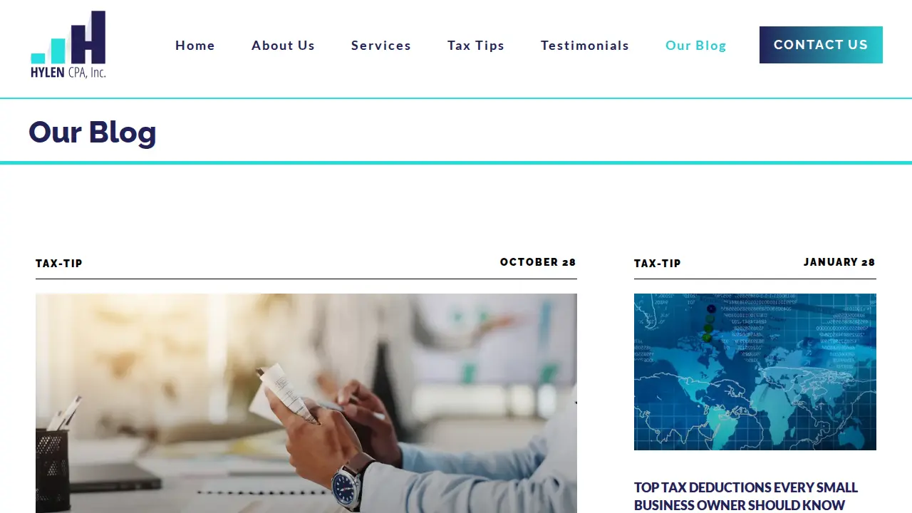 Hylen CPA, Inc. page