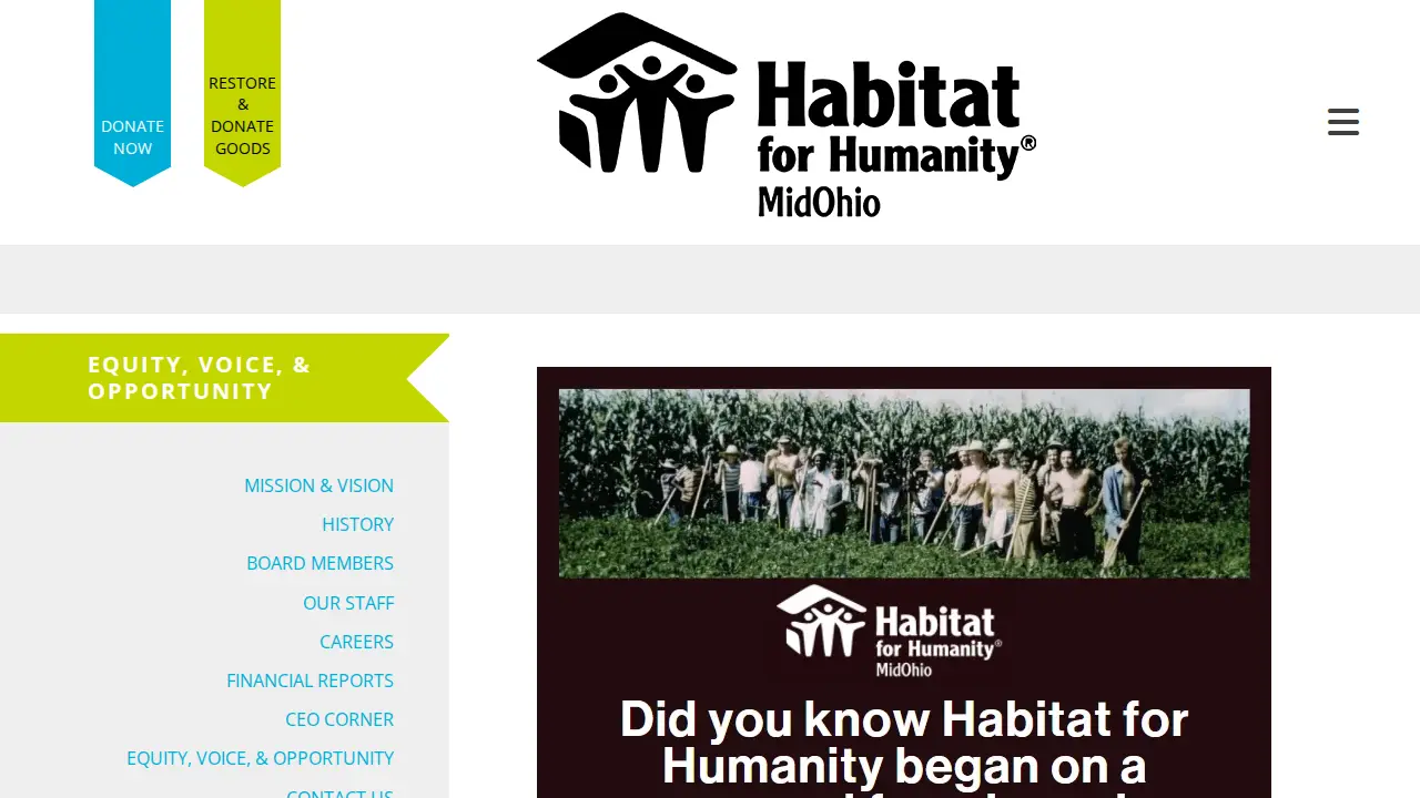 Habitat for Humanity MidOhio Family & Program Center, powered by the AEP Foundation page