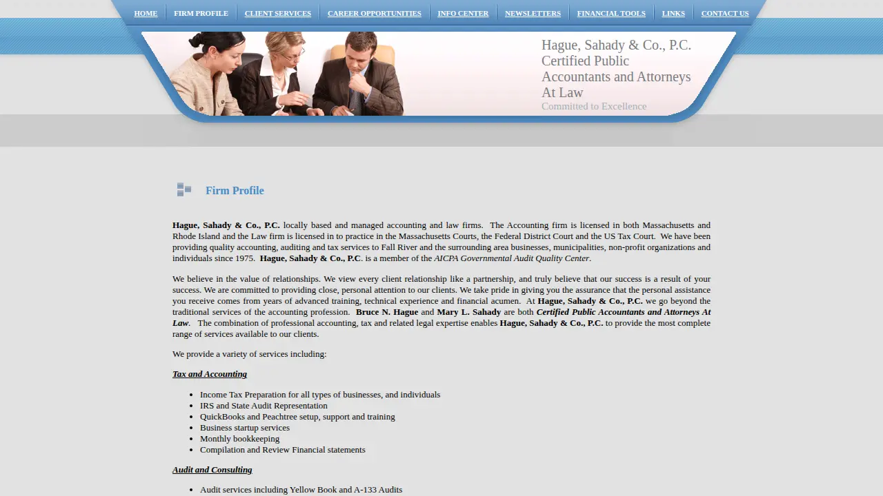 Hague Sahady & Co page
