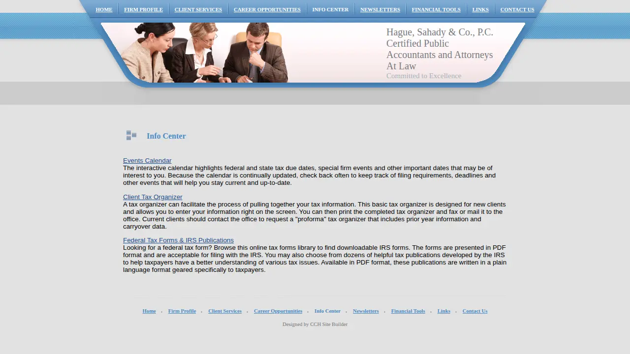 Hague Sahady & Co page