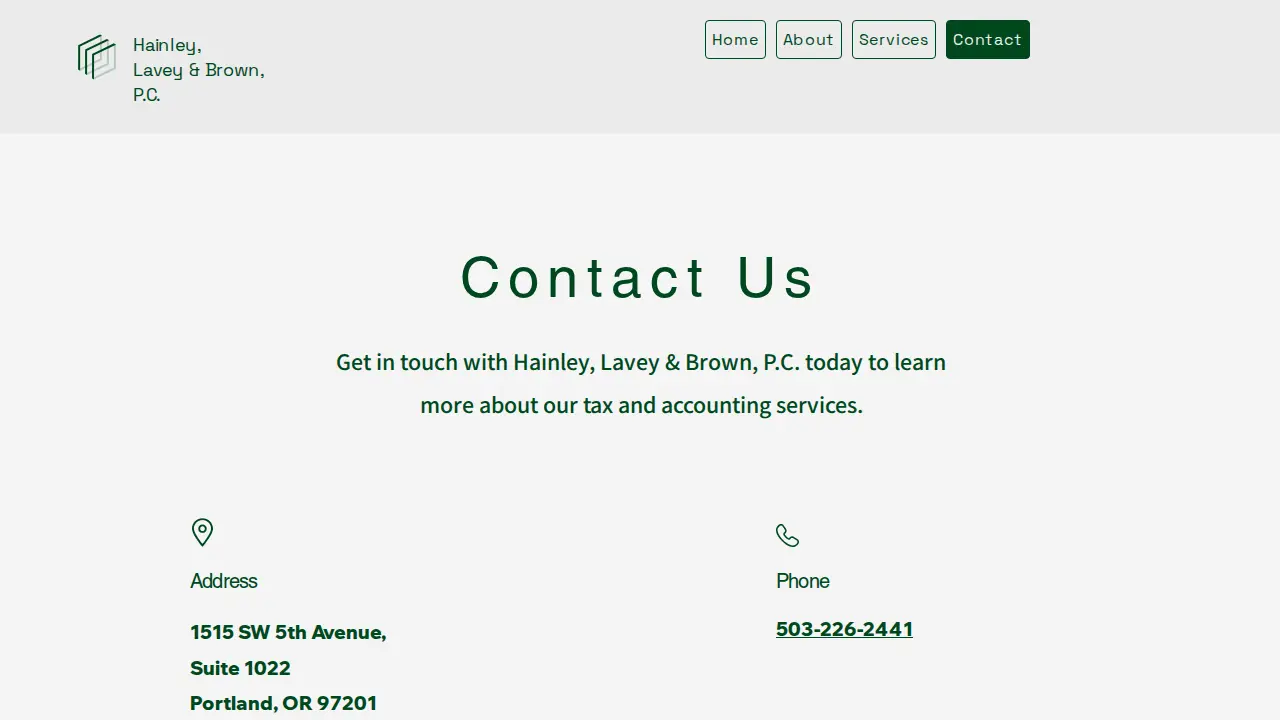 Hainley, Lavey & Brown, PC page