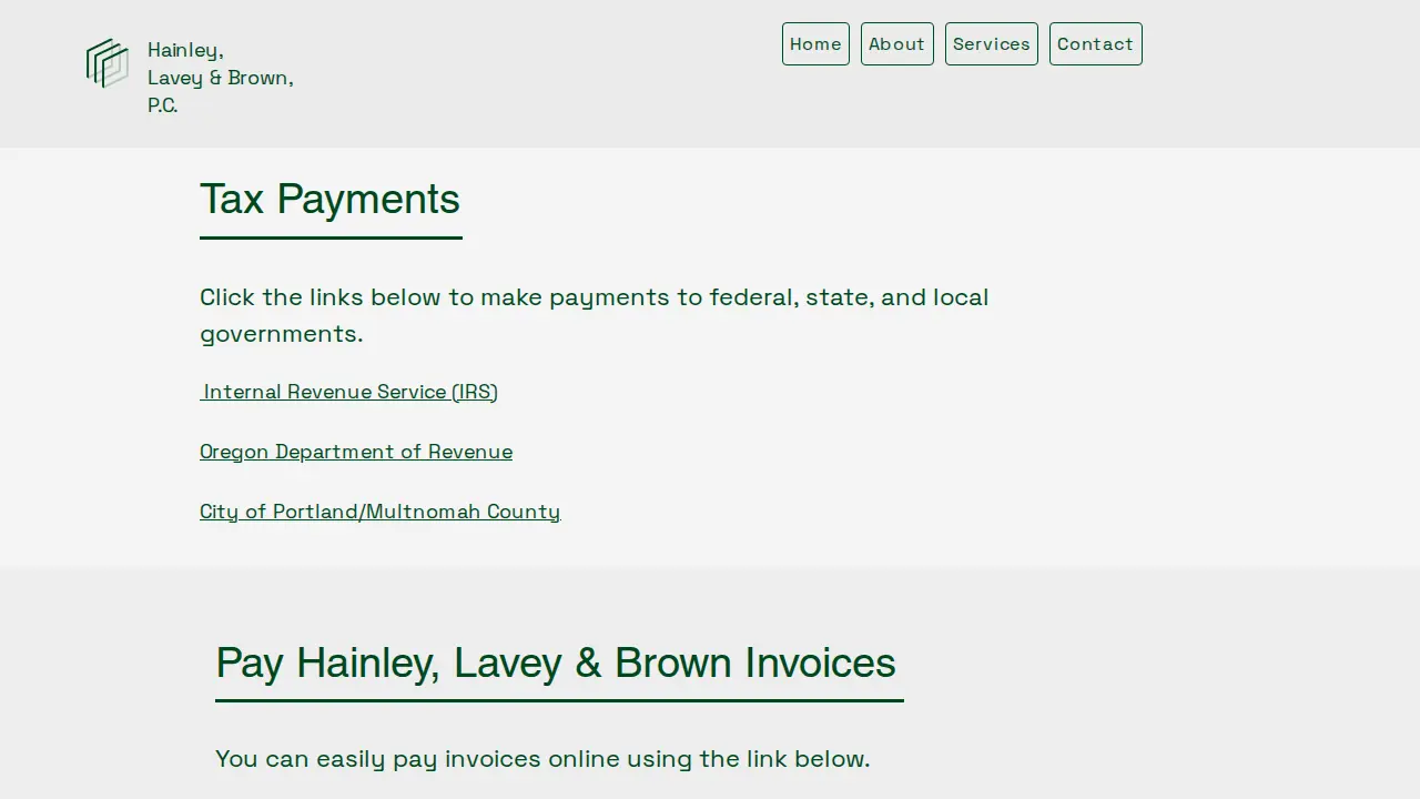 Hainley, Lavey & Brown, PC page