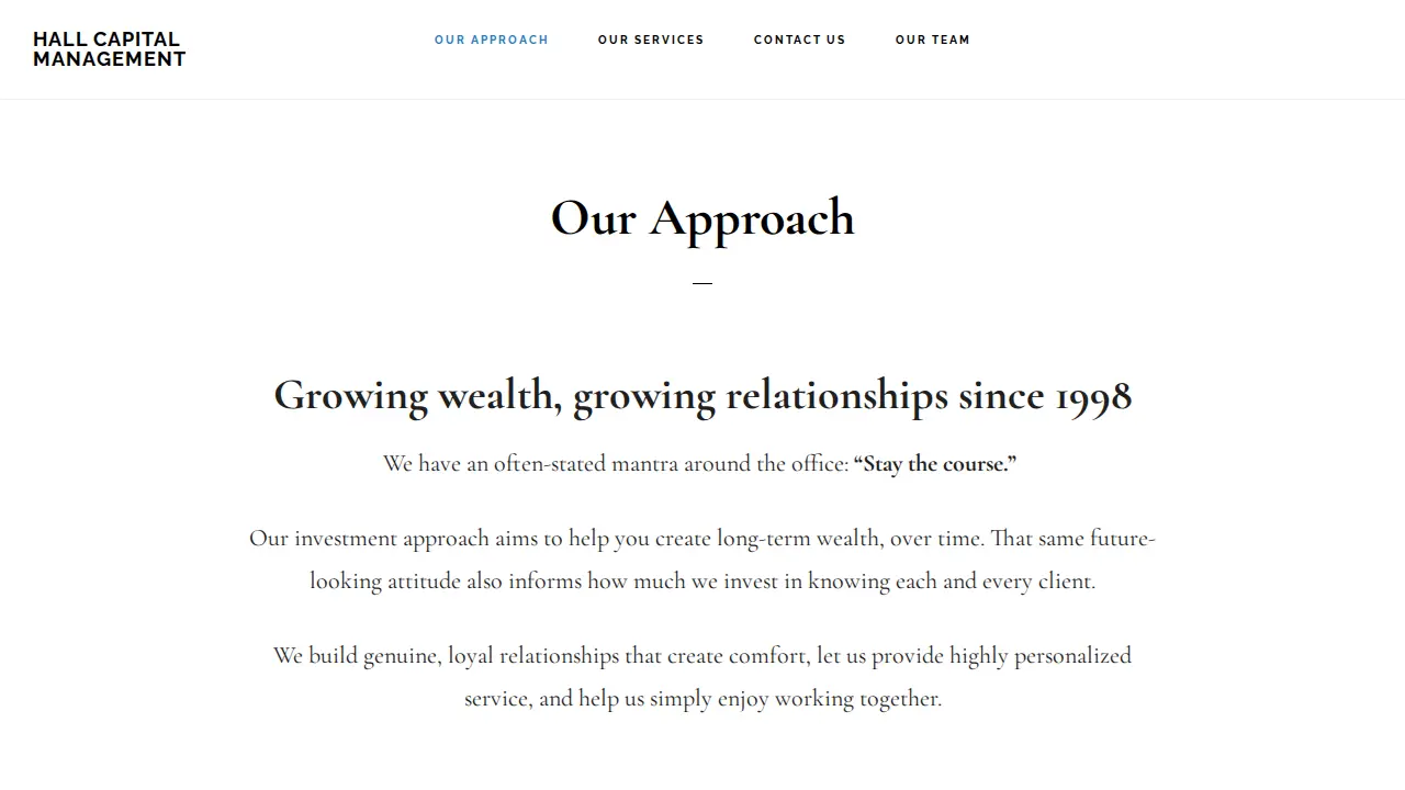 Hall Capital Management Co page
