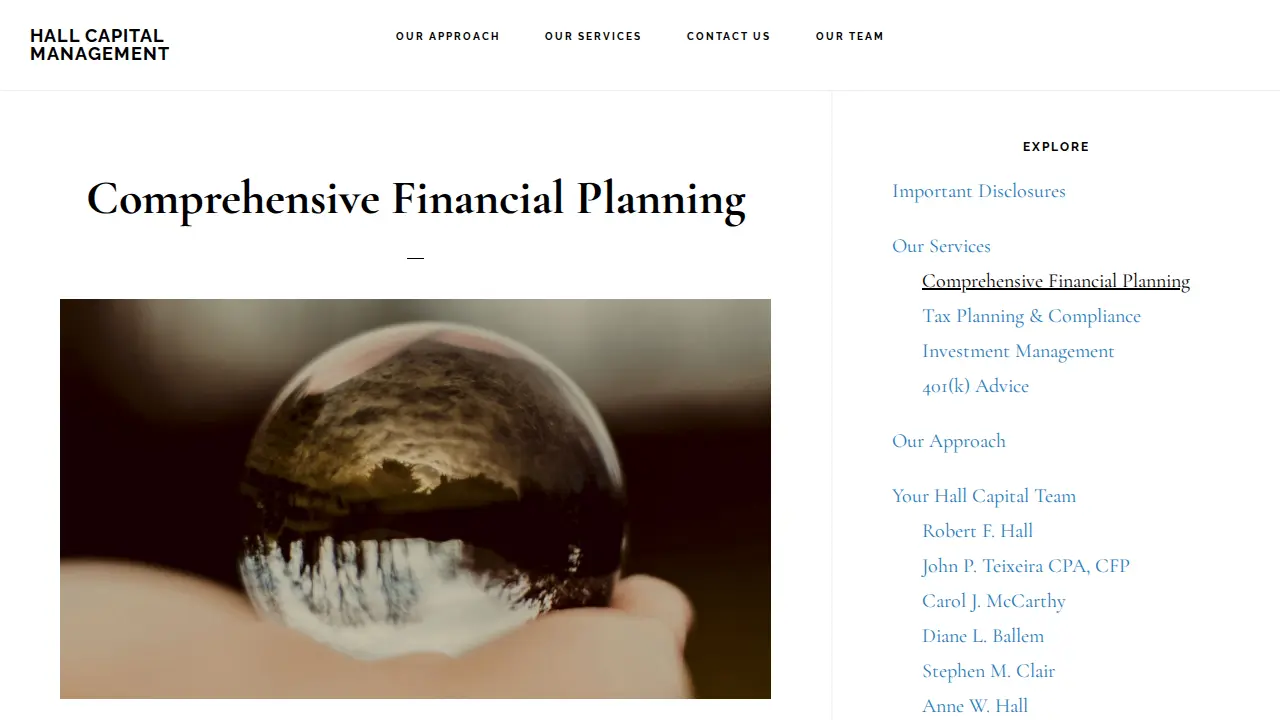 Hall Capital Management Co page