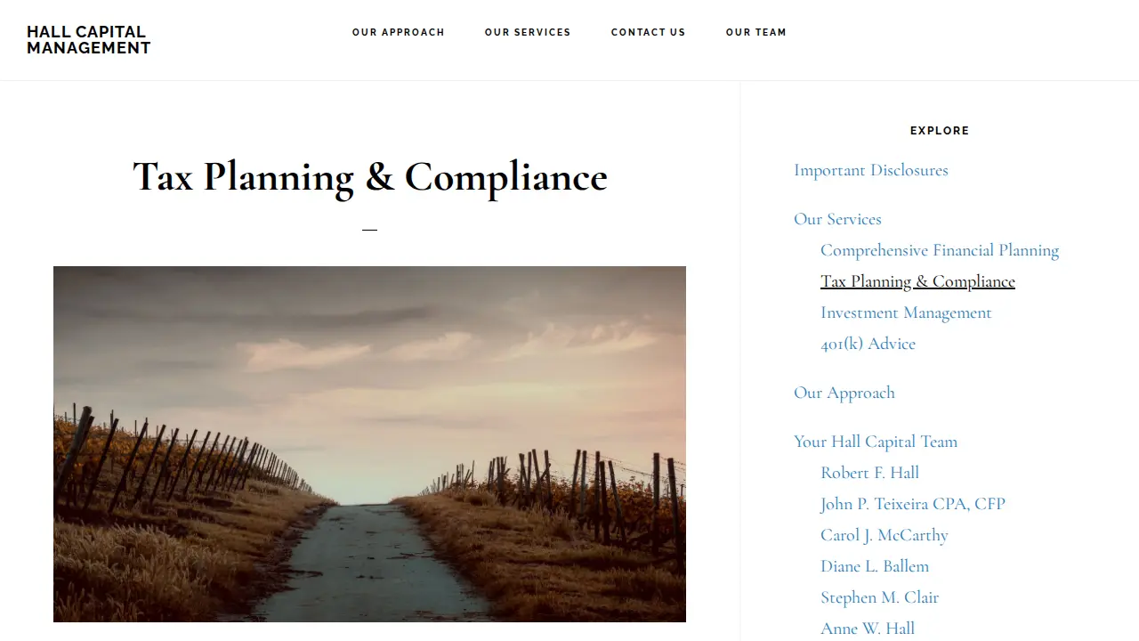 Hall Capital Management Co page