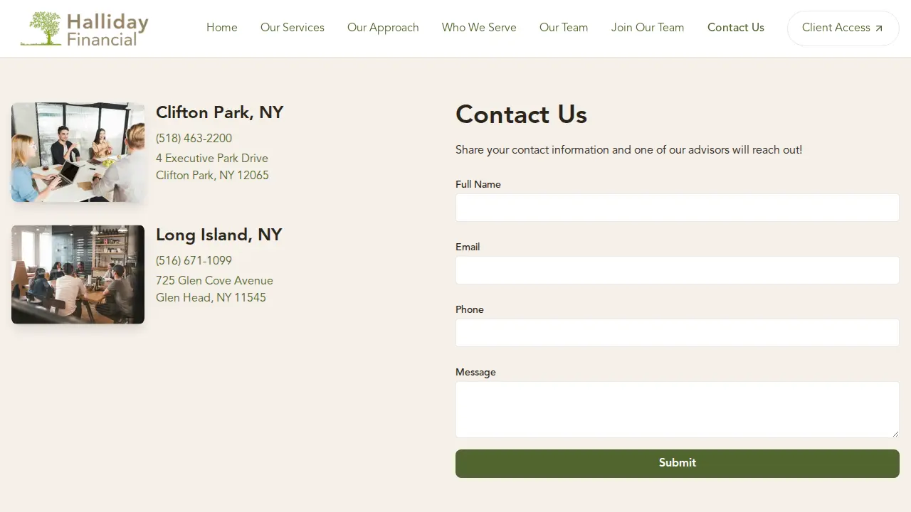 Halliday Financial page