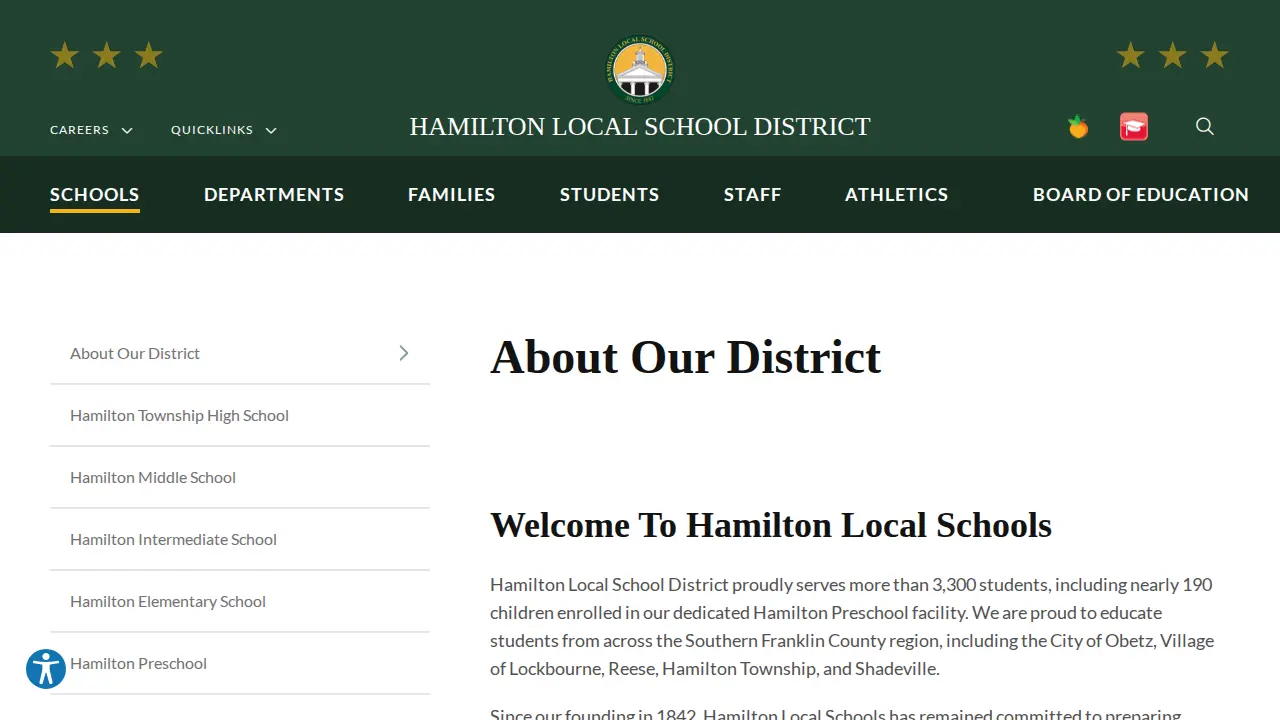 Hamilton Middle School page