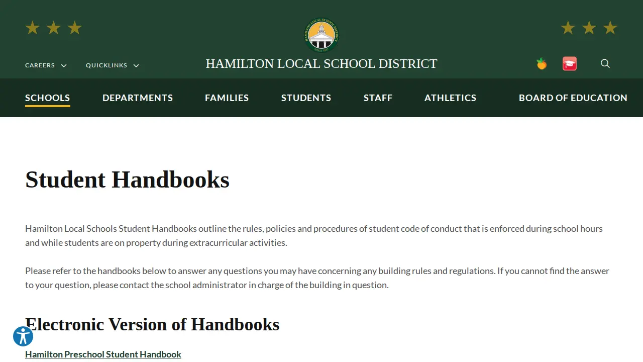 Hamilton Middle School page