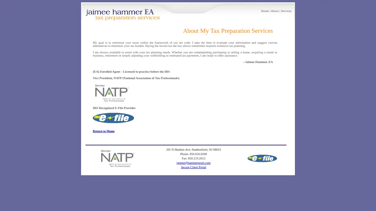 Jaimee Hammer, EA page