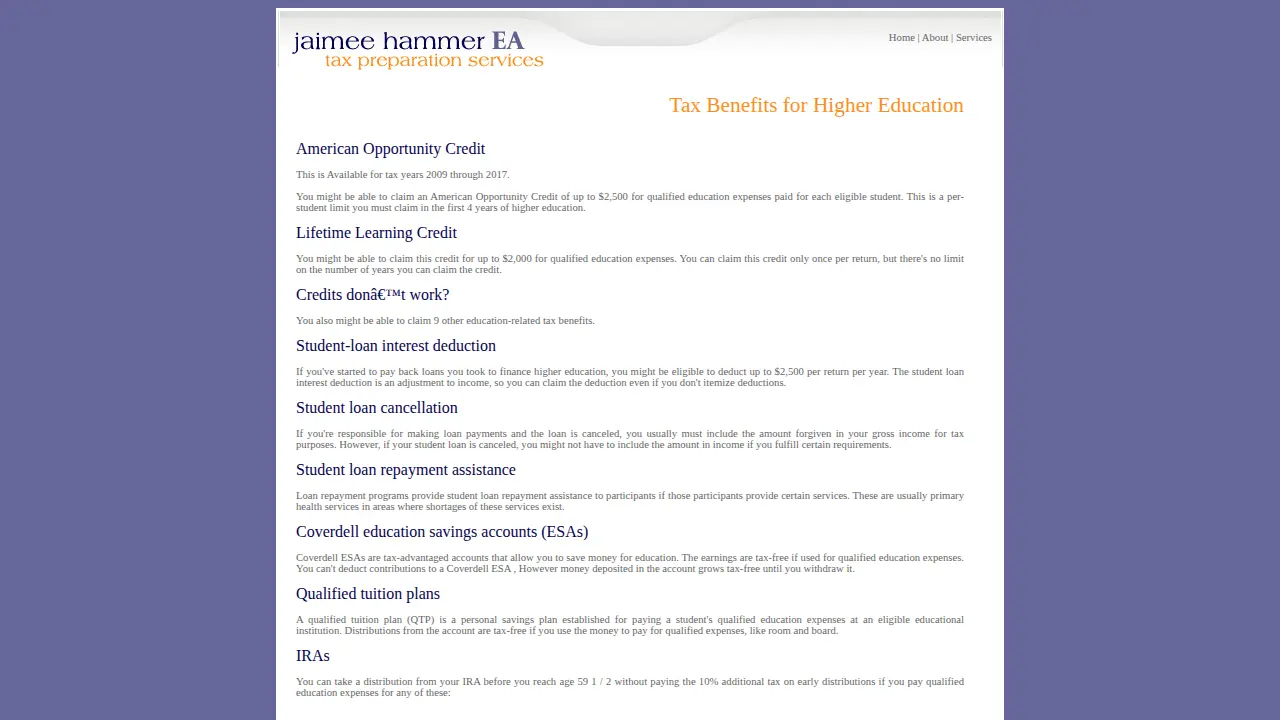 Jaimee Hammer, EA page