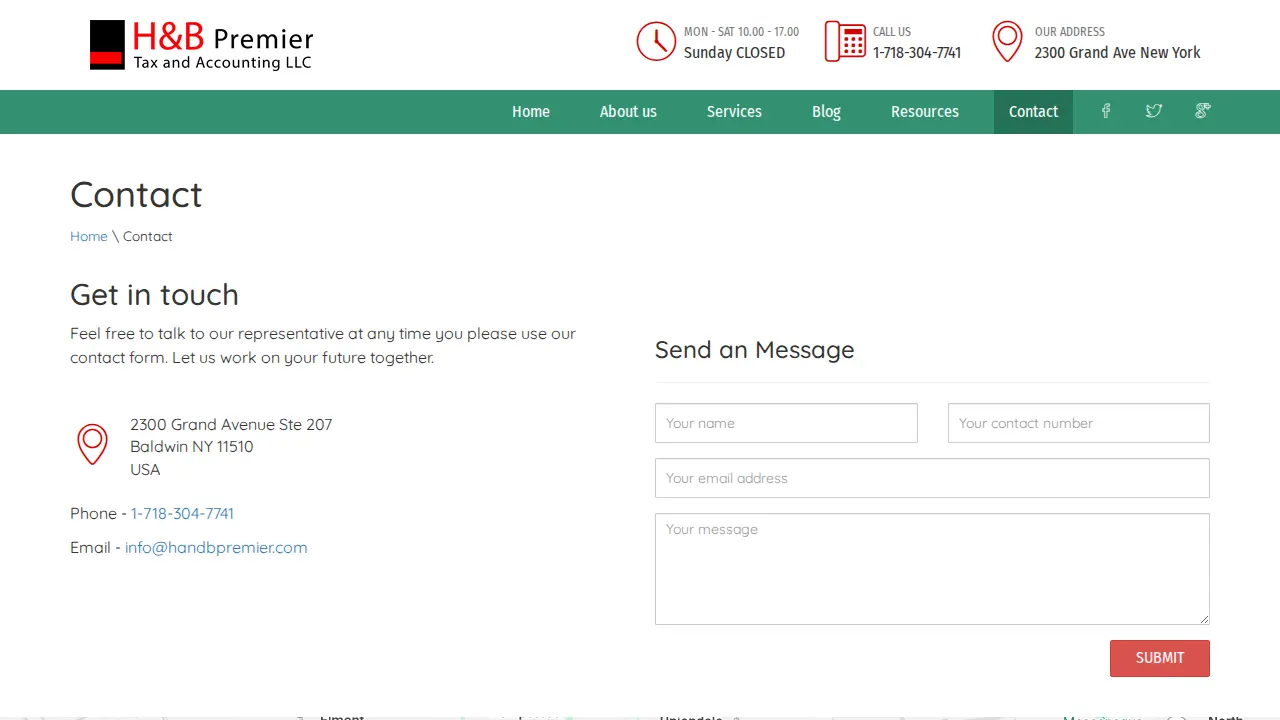 H&B Premier Tax & Accounting LLC page