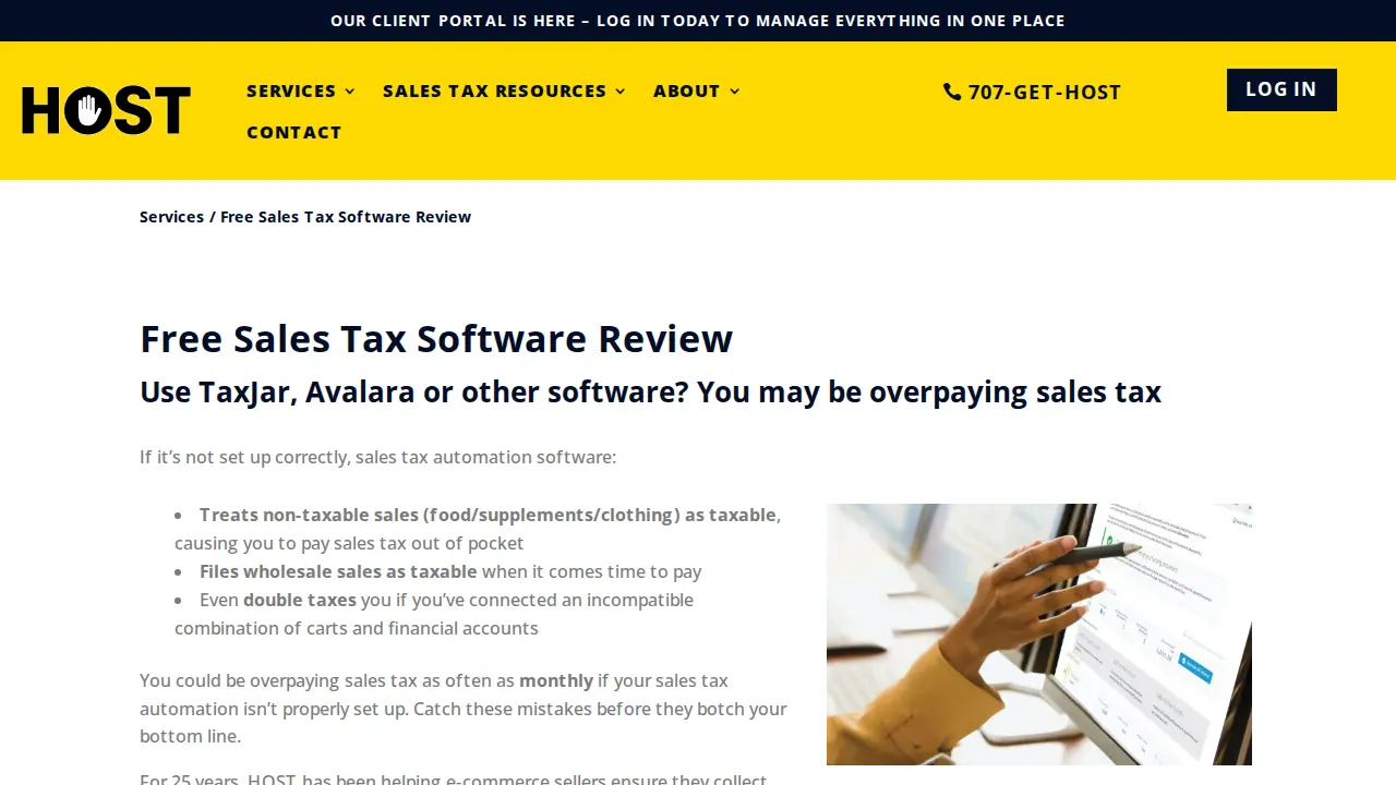 Hands Off Sales Tax page