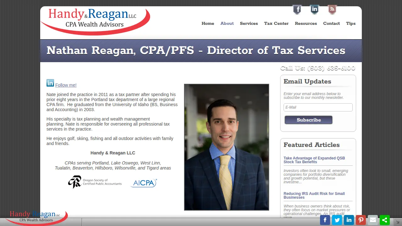 Handy and Reagan page