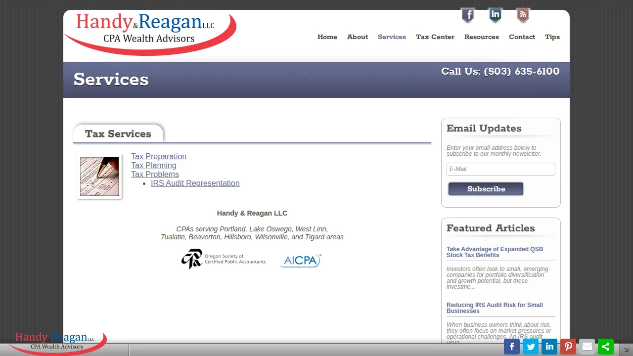 Handy and Reagan page