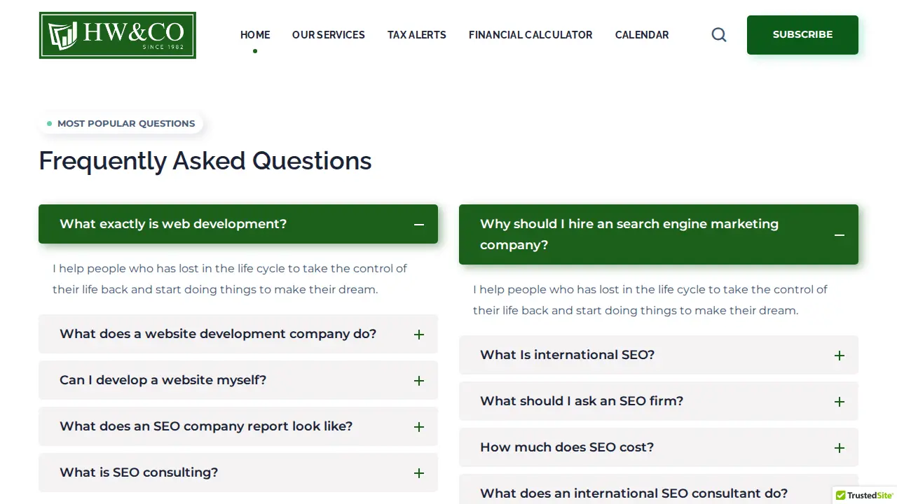 Haran Watson & Co page