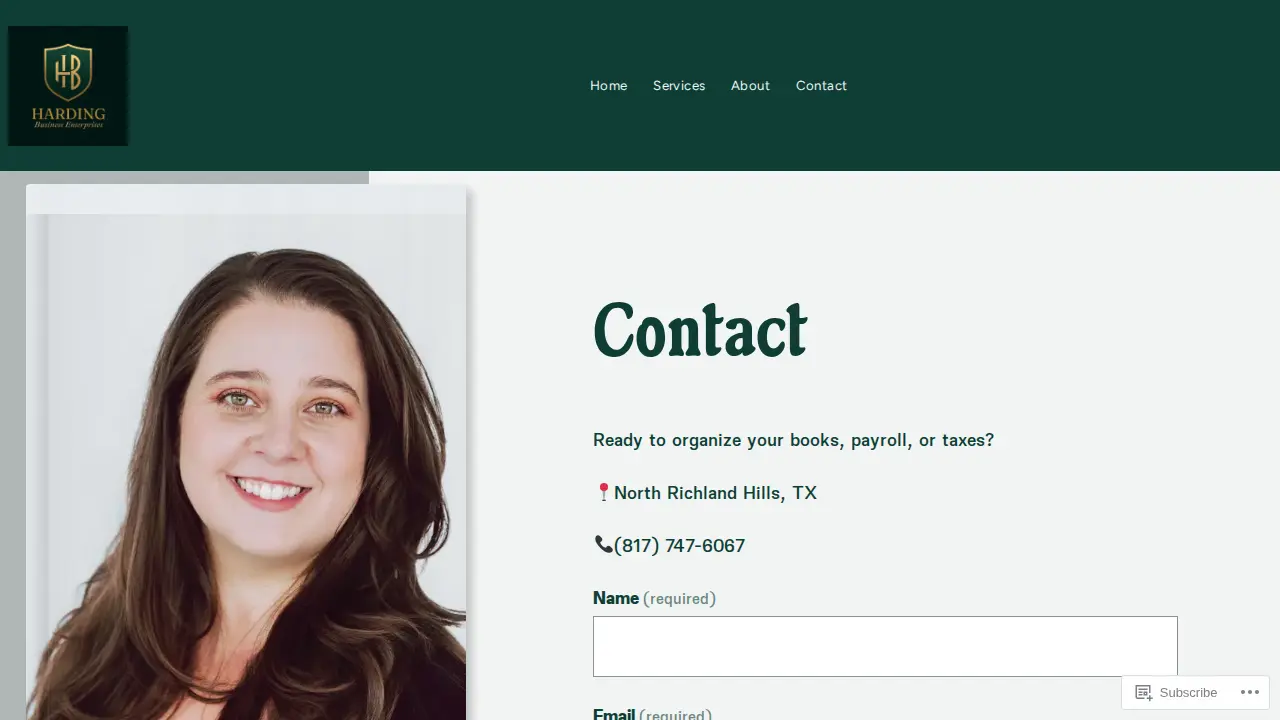 Harding Accounting Services page