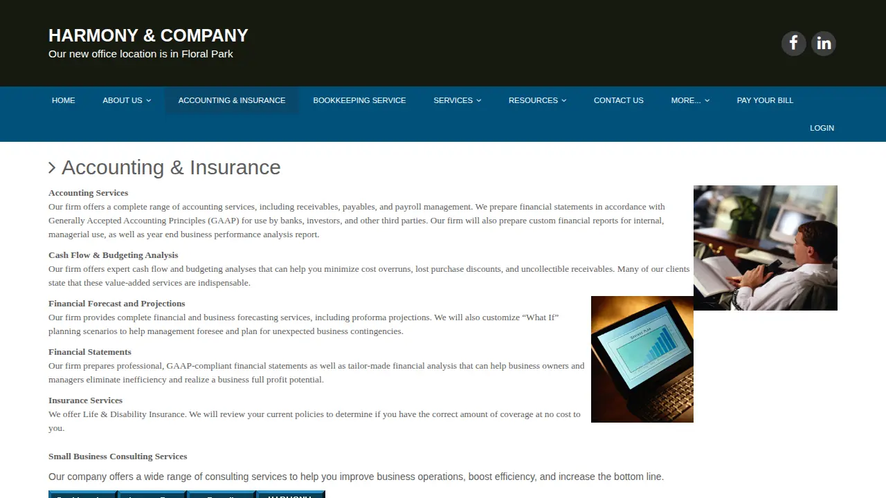 Harmony & Co page
