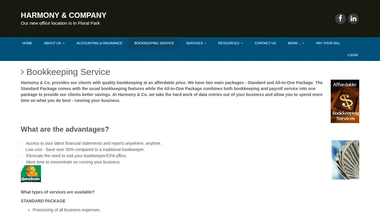 Harmony & Co page