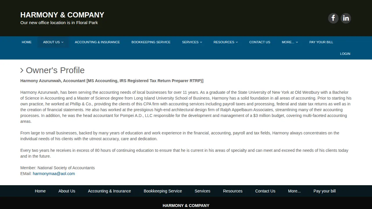 Harmony & Co page