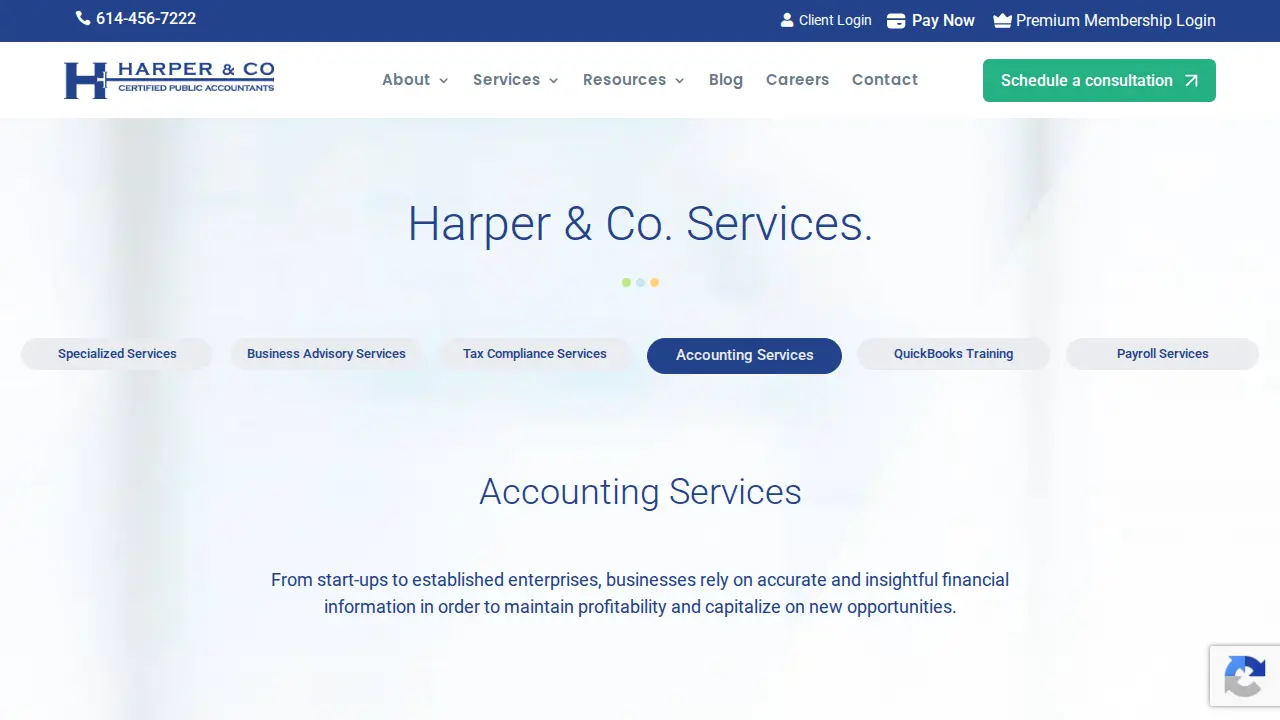 Harper & Company CPA Plus page