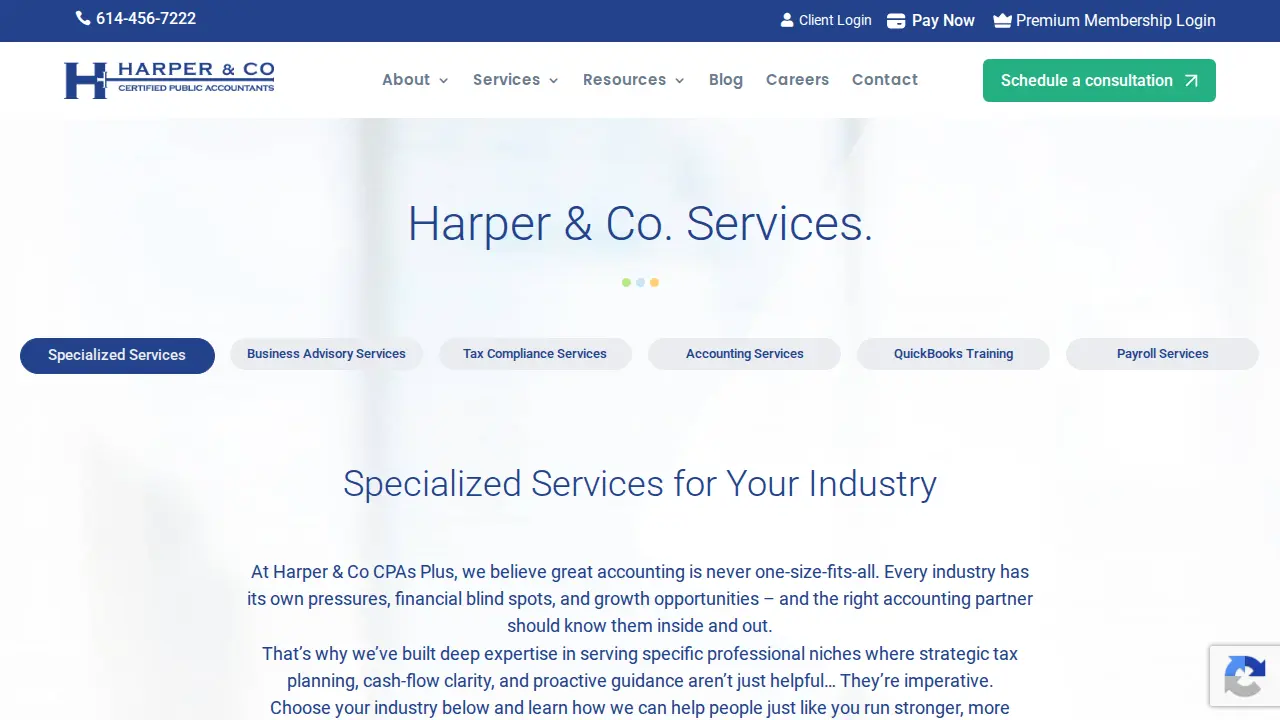 Harper & Company CPA Plus page