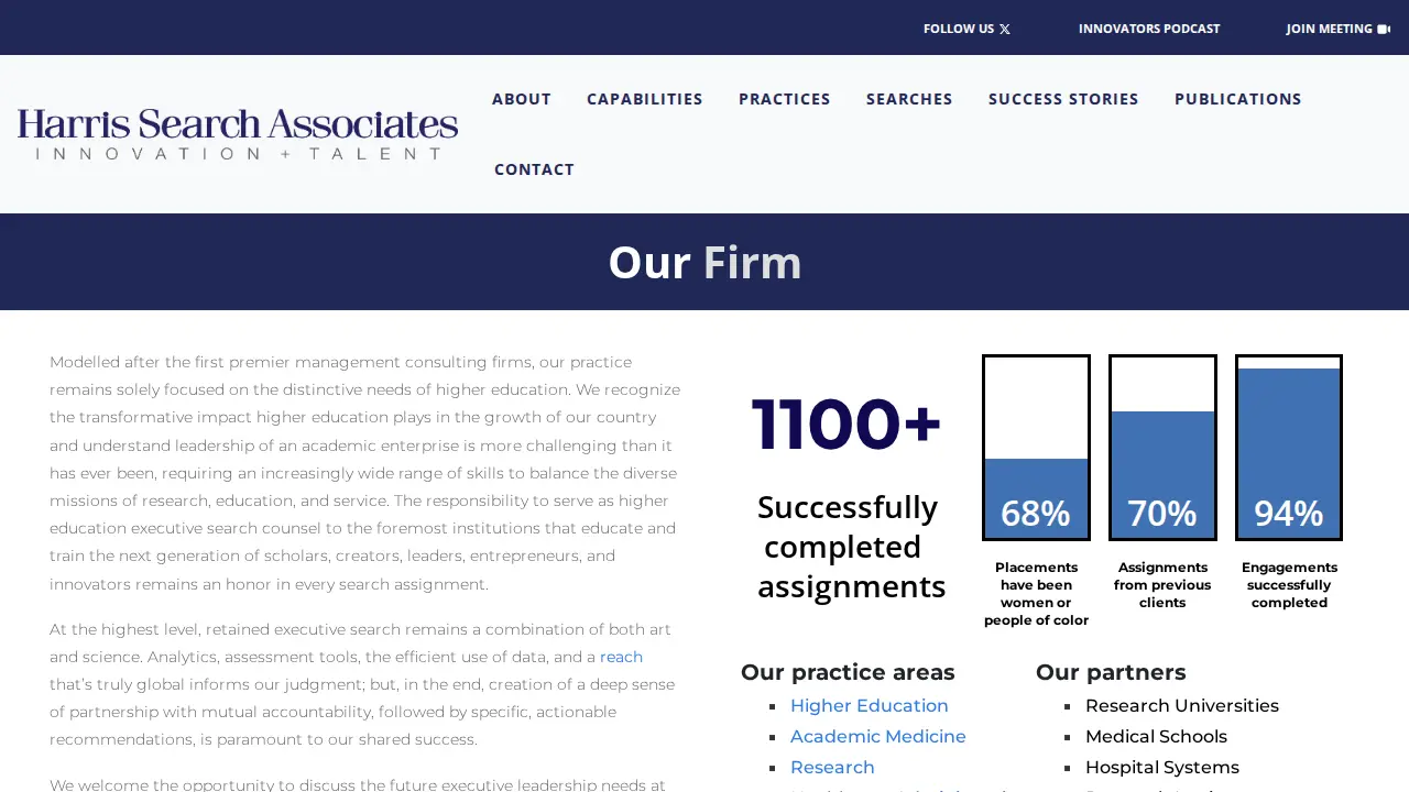 Harris Search Associates page