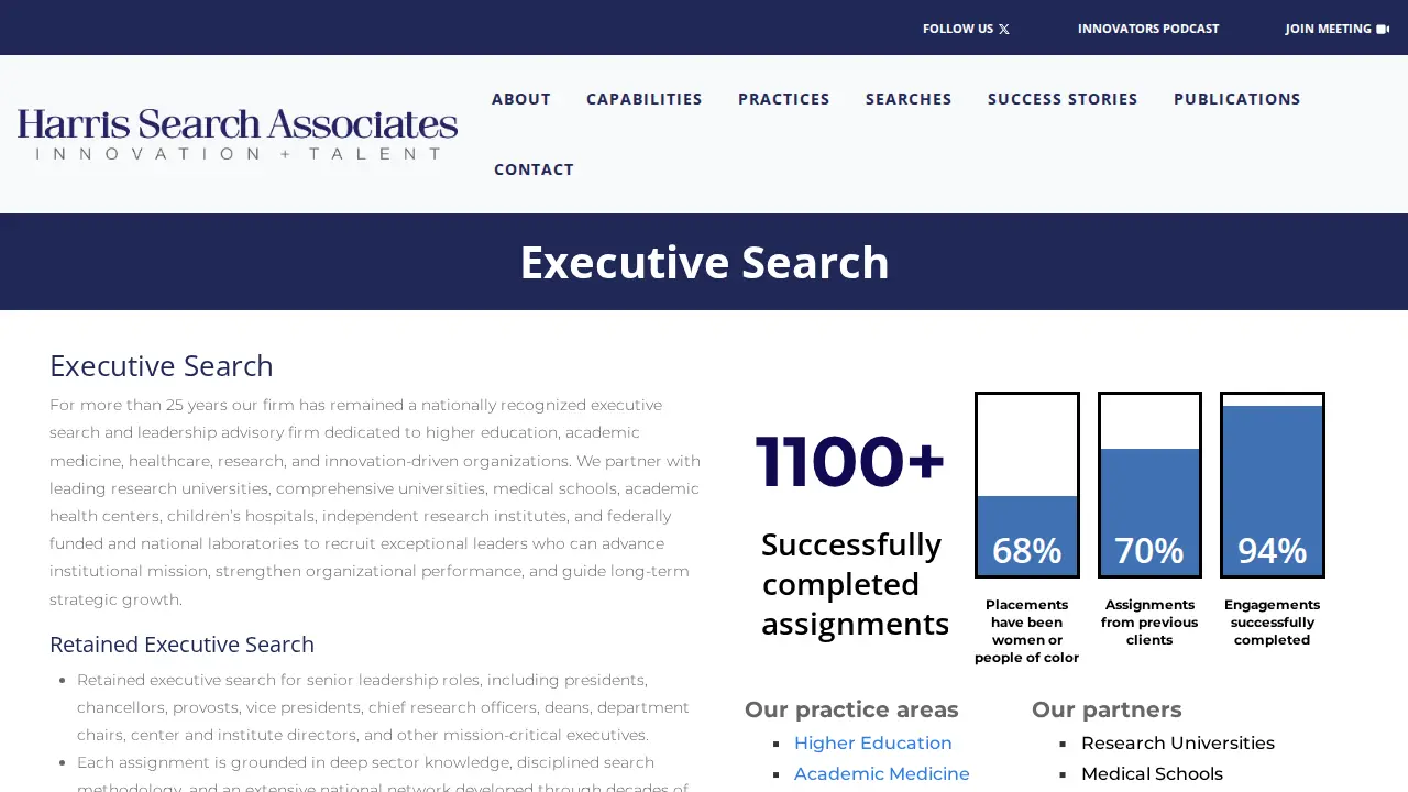 Harris Search Associates page