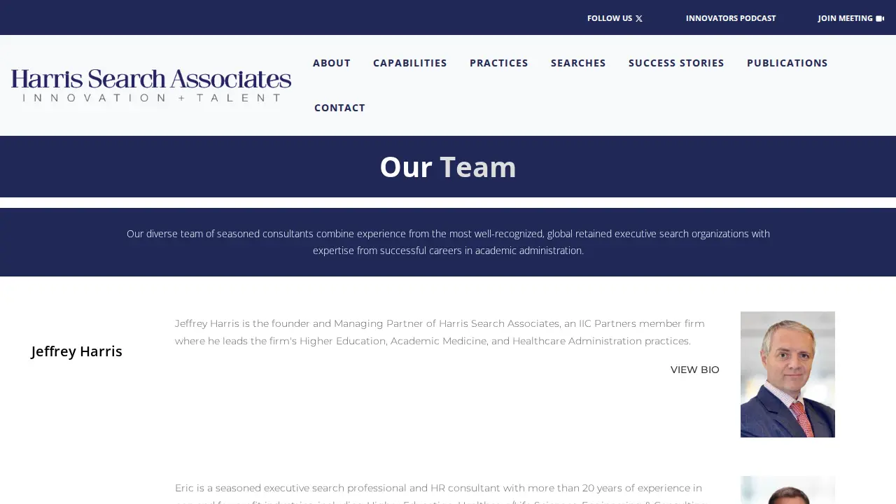 Harris Search Associates page