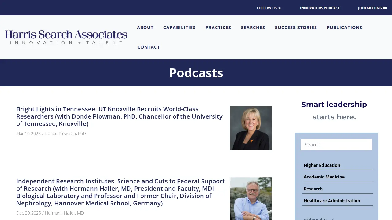 Harris Search Associates page