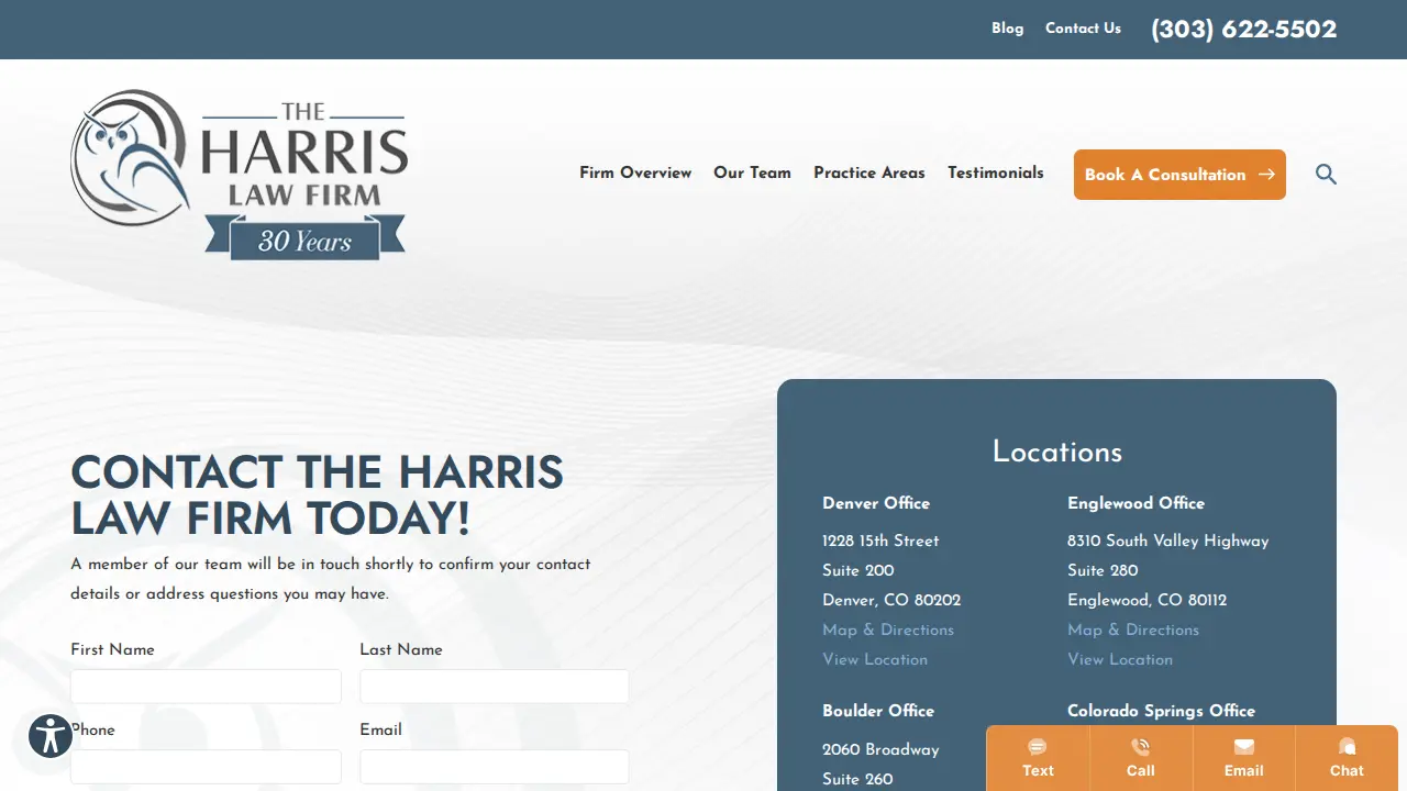 The Harris Law Firm page